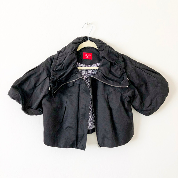 black cropped rain jacket
